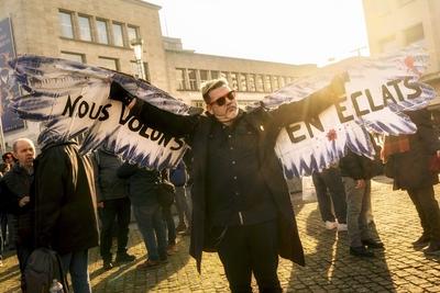 Protest Gathering Of The Cultural sector-stock-foto