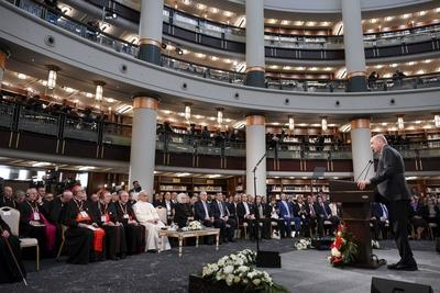 ITALY - REL -  POLE LEO XIV APOSTOLIC JOURNEY TO TURKIYE - MEETING WITH AUTHOTITIES  2025/11/27-stock-foto