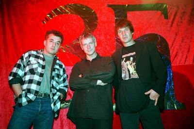 27/ Portrait: Die Drei Highligen, v.li. Andre Herzberg, Dirk Michaelis, Dirk Z?llner, S?nger, Liedermacher, Musiker, ge-stock-foto