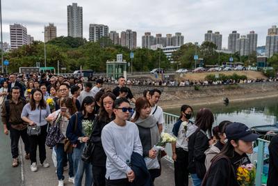 Hong Kong Building Fire-stock-foto