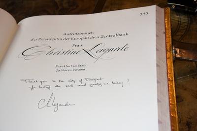 News Bilder des Tages 29.11.2019 Frankfurt am Main, R?mer Die neue Pr?sidentin der Europ?ischen Zentralbank (EZB) , Chr-stock-foto