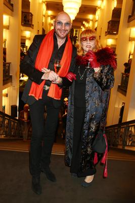 Ralph Morgenstern und Romy Haag auf dem Roten Teppich bei der Weltpremiere von VIVID - Grand Show im Friedrichstadt-Pala-stock-foto