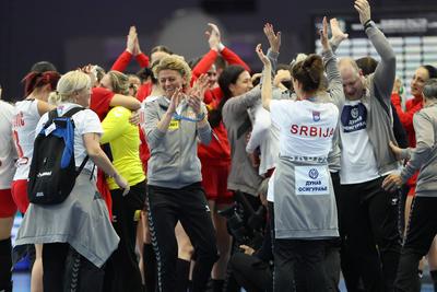 GER, Dortmund, 27th Wommen?s World Championship  2025, Hauptrunde / Main Round, Gruppe II 1. Runde:  Spanien (ESP) vs. Serbien (SRB)-stock-foto