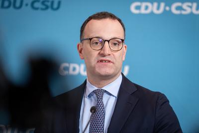 Statement vor der CDU/ CSU Fraktionssitzung des Bundestag-stock-foto