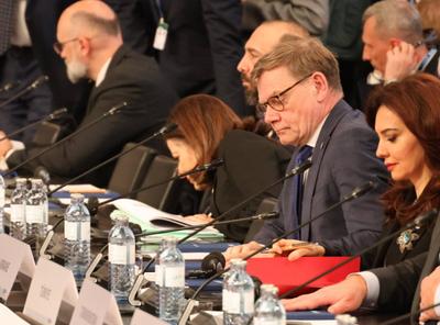 OSCE Tagung Wien Vorsitz Finnland-stock-foto