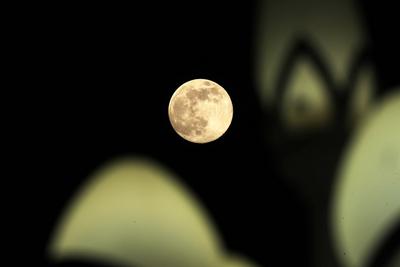 XUCHANG, CHINA - DECEMBER 04: A full moon lights up the night sky on December 4, 2025 in Xuchang, Henan Province of Chin-stock-foto