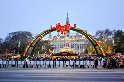 Wien, Christkindlmarkt-stock-foto