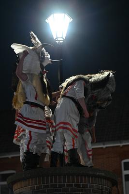 Borkum feiert traditionelles Klaasohm.-stock-foto
