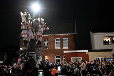 Borkum feiert traditionelles Klaasohm.-stock-foto