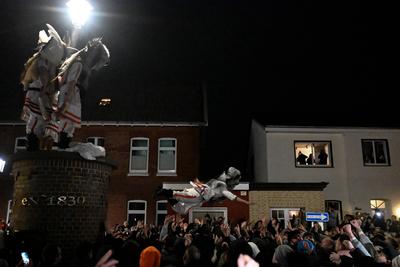 Borkum feiert traditionelles Klaasohm.-stock-foto