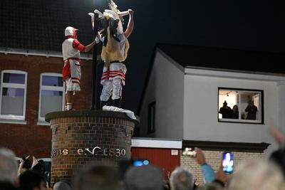 Borkum feiert traditionelles Klaasohm.-stock-foto