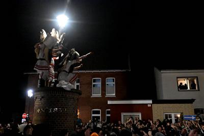 Borkum feiert traditionelles Klaasohm.-stock-foto