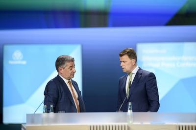 Bilanzpressekonferenz der thyssenkrupp AG-stock-foto