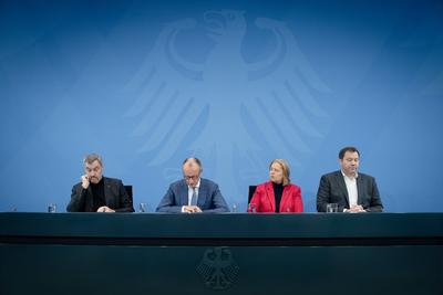 Pressestatement nach Koalitionsausschuss, Bundeskanzleramt-stock-foto