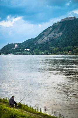 Magányos horgász-stock-foto