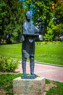 Pécs, Csontváry szobor-stock-foto