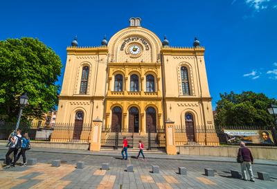 Pécs, a zsinagóga-stock-foto