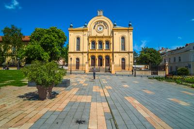 Pécs, a zsinagóga-stock-foto