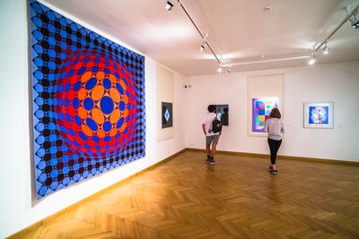 Pécs, Vasarely Múzeum-stock-foto