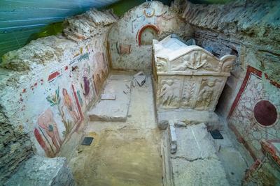 Pécs, Ókeresztény Mauzóleum-stock-foto