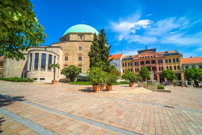 Pécs, Széchenyi tér-stock-foto