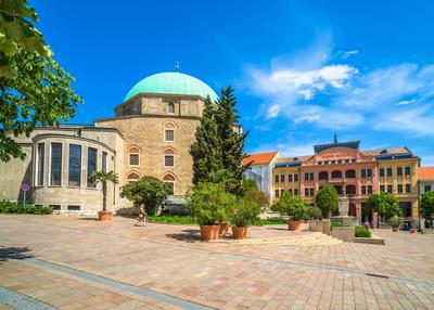 Pécs, Széchenyi tér-stock-foto