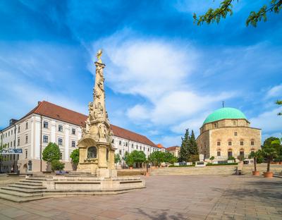 Pécs, Széchenyi tér-stock-foto