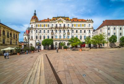 Pécs, Széchenyi tér-stock-foto