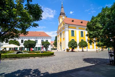 Székesfehérvár, a Városház tér-stock-foto