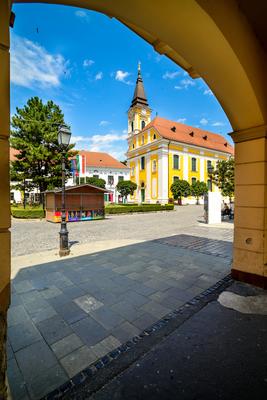 Székesfehérvár, a Városház tér-stock-foto