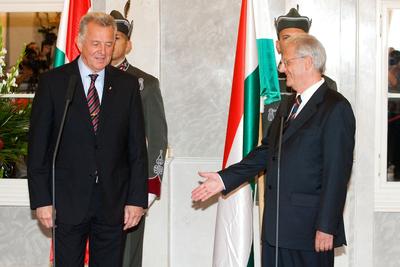 Schmitt Pál és Sólyom László tárgyalása-stock-foto