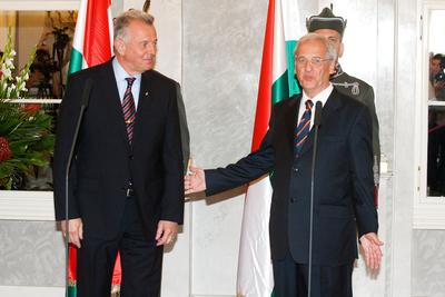 Schmitt Pál és Sólyom László tárgyalása-stock-foto