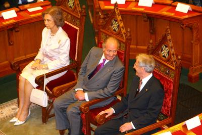 Magyarországon a spanyol királyi pár-stock-photo