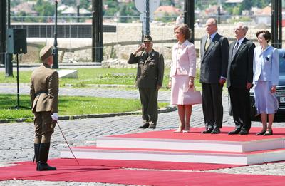 Magyarországon a spanyol királyi pár-stock-photo