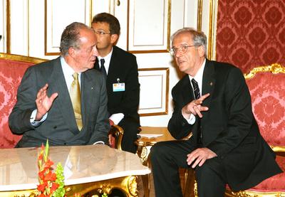 Magyarországon a spanyol királyi pár-stock-photo