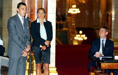 Élsportolók a Parlamentben-stock-foto