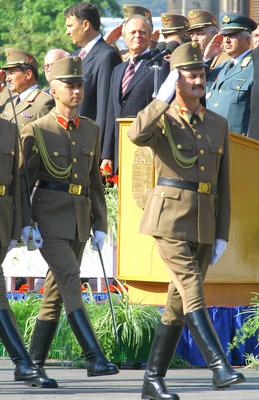 Ünnepi katonai tiszteletadás a Kossuth téren-stock-foto