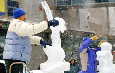 Jégszobrászok-stock-foto