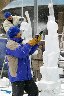 Jégszobrászok-stock-foto