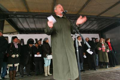 Szimpátiatüntetés-stock-foto