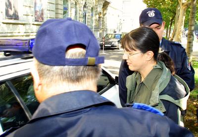 Letartóztaták Bácsfi Dianát-stock-foto