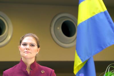 Magyarországra érkezett Viktória svéd koronahercegnő-stock-foto