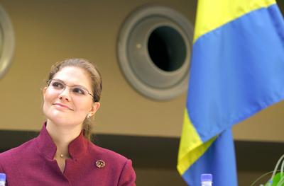 Magyarországra érkezett Viktória svéd koronahercegnő-stock-foto