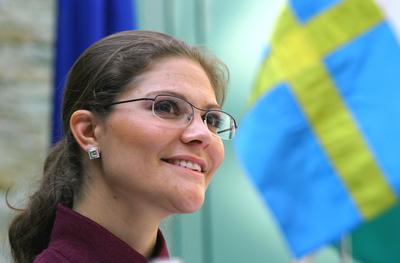 Magyarországra érkezett Viktória svéd koronahercegnő-stock-foto