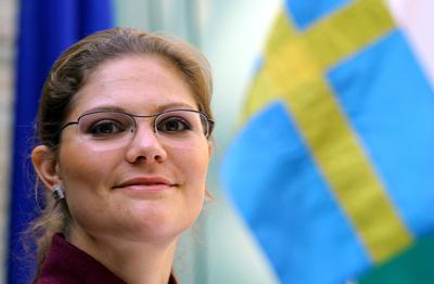 Magyarországra érkezett Viktória svéd koronahercegnő-stock-foto