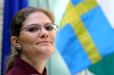 Magyarországra érkezett Viktória svéd koronahercegnő-stock-foto