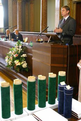 Kitüntetések a magyar tudomány napja alkalmából-stock-foto