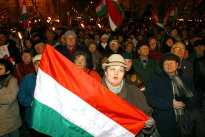 A Magyarok Világszövetsége rendezvénye a Kossuth téren-stock-foto