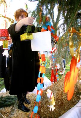 Lamperth Mónika ajándékozott a Roosevelt téren-stock-foto