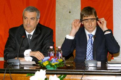 Budapestre látogatott Calin Popescu Tariceanu román miniszterelnök-stock-foto